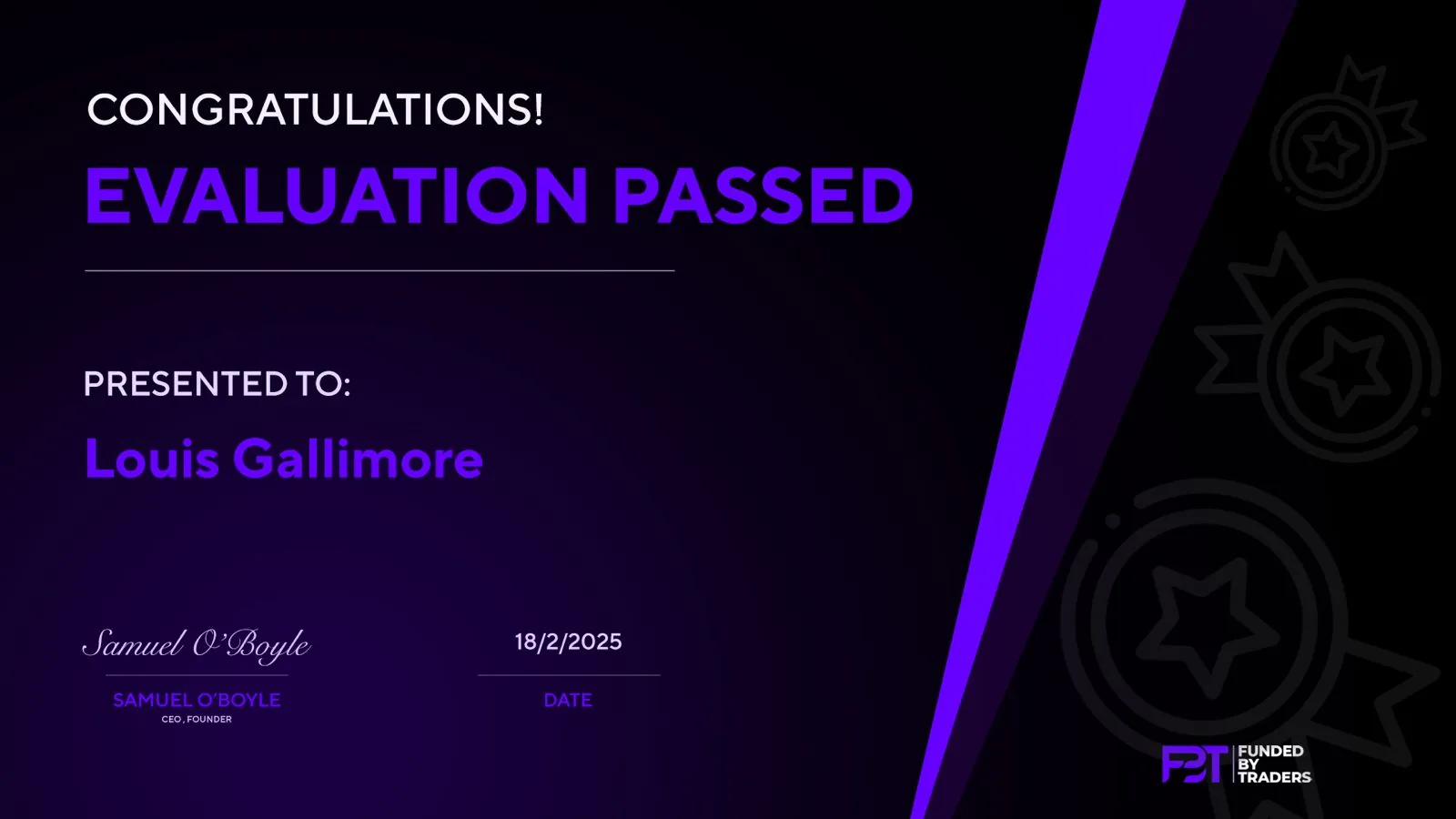 Funded By Traders Evaluation passed
