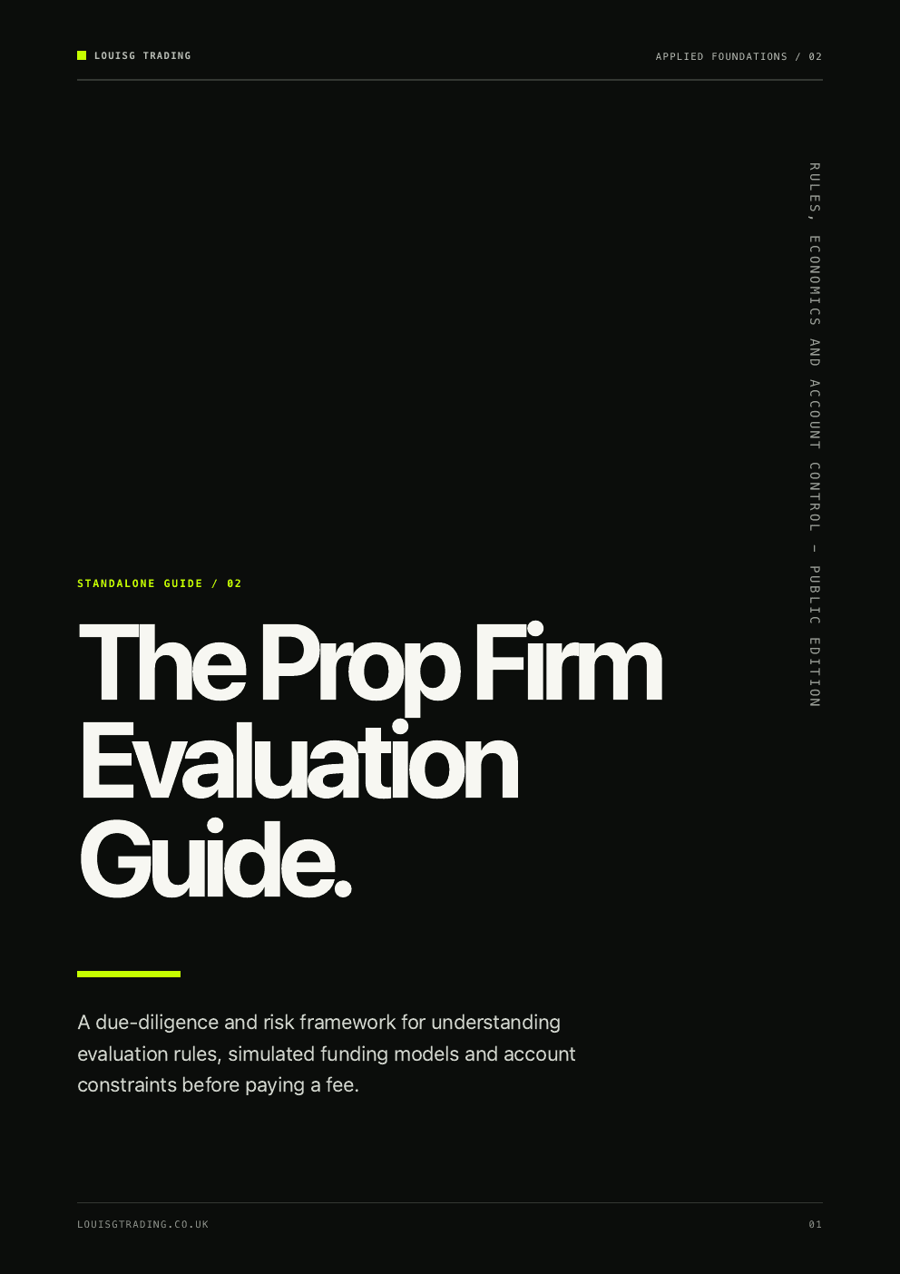 The Prop Firm Evaluation Guide cover